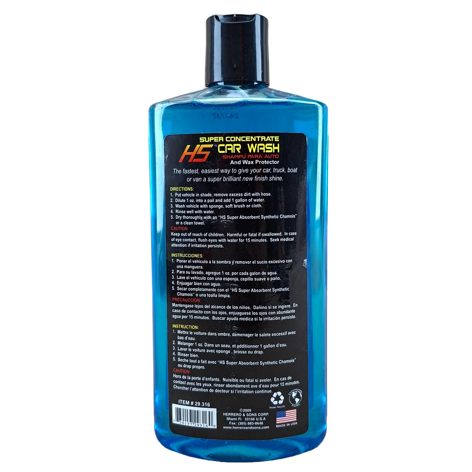 SHAMPU PARA AUTO 16.5 OZ HS