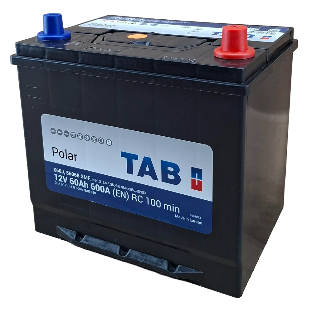 35 BCI; 650 CCA; 7X9X9¨; 60 AH; 12 V; 56068 CAJA; (SUTITUYE A BCI 124R/24/21R) POLARIDAD NO INVERTIDA; BATERIA TAB POLAR