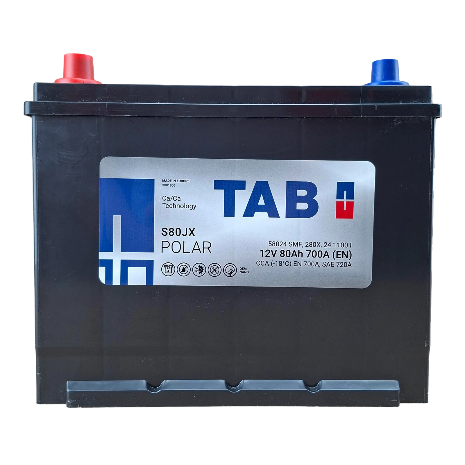 24R BCI; 760 CCA; 7X9X11¨; 12 V;  57024 CAJA; (SUSTITUYE A 24F) POLARIDAD INVERTIDA; BATERIA TAB POLAR