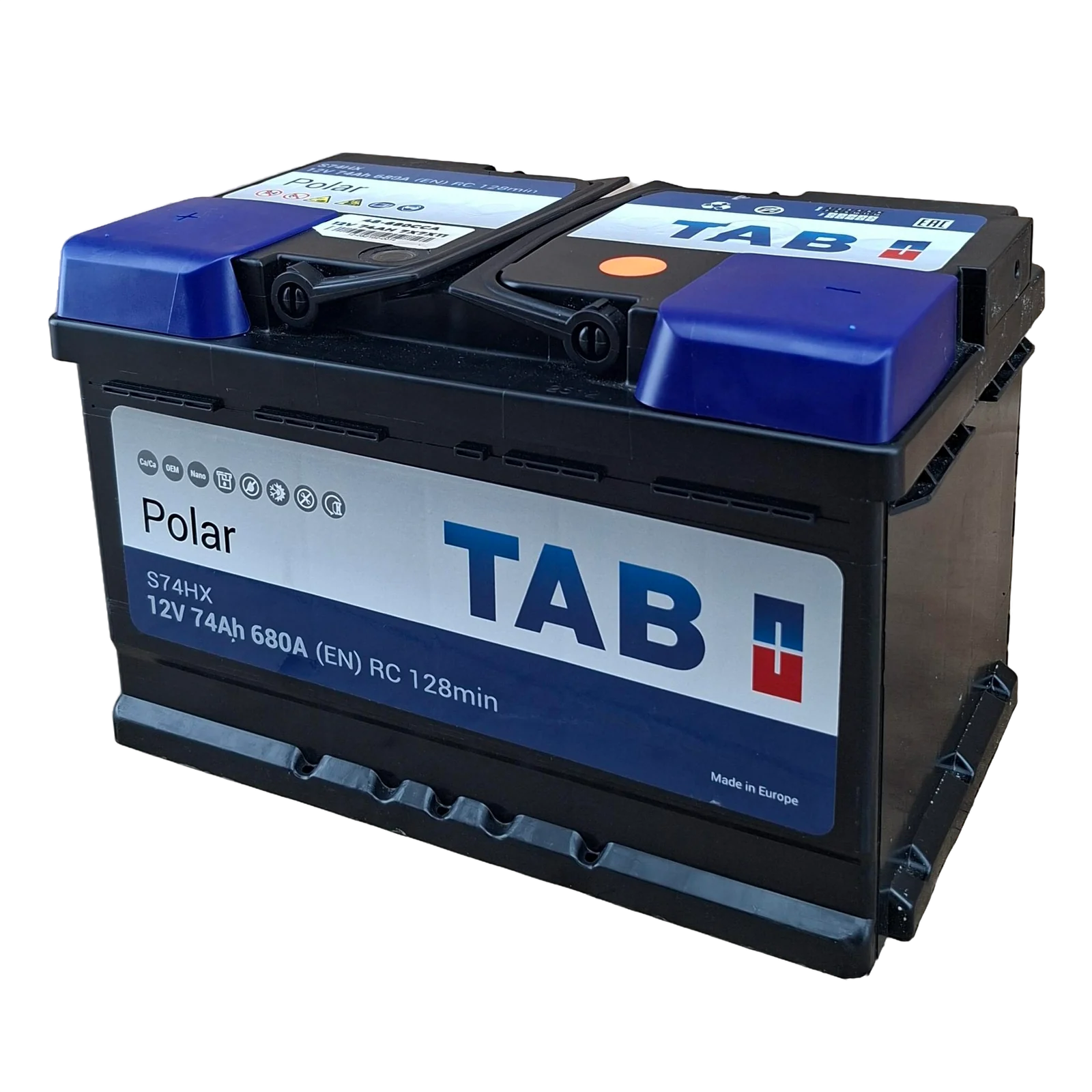 65 BCI; 680 CCA; 7X7X11¨; 74 AH; 12 V; POLARIDAD INVERTIDA; BATERIA TAB POLAR