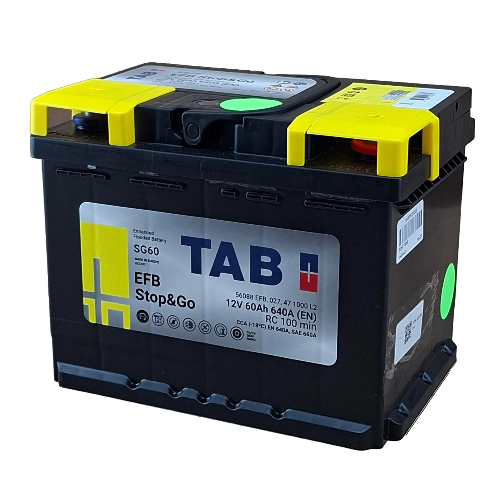 47 BCI; 660 CCA; 7X7X10¨; 60 AH; 12 V; L2 CAJA; (SUSTITUYE A CAJA 96R) POLARIDAD NO INVERTIDA; BATERIA EFB STOP & GO