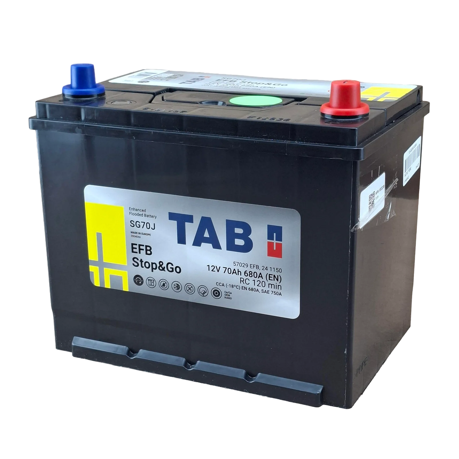 24 BCI; 700 CCA; 7X9X11¨; 70 AH; 12V; 57029 CAJA; (SUSTITUYE A BCI 124R) POLARIDAD NO INVERTIDA; BATERIA TAB EFB STOP & GO