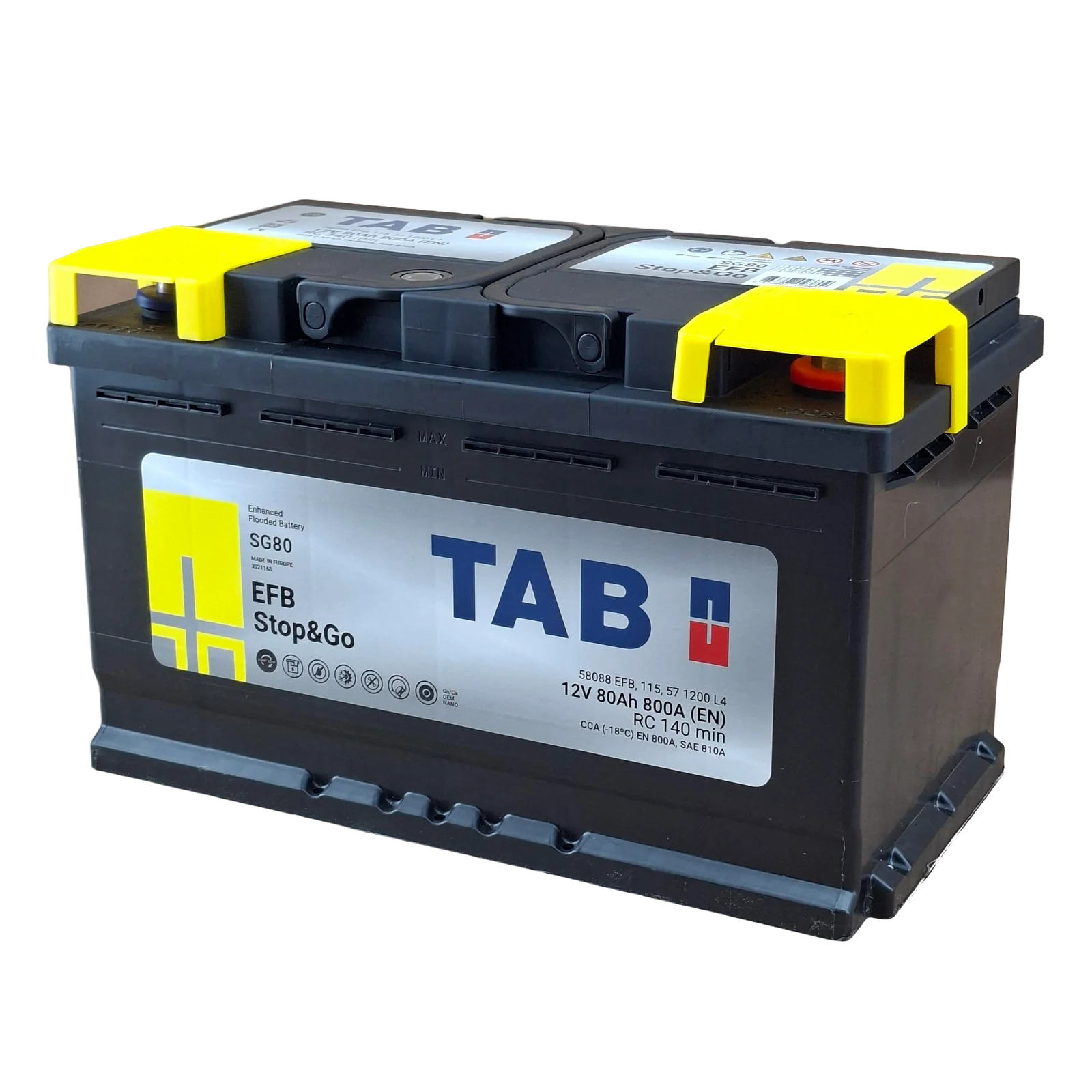 94R BCI; 810 CCA; 7X7X12¨; 92 AH; 12V; L4 CAJA; POLARIDAD NO INVERTIDA; BATERIA TAB EFB STOP & GO