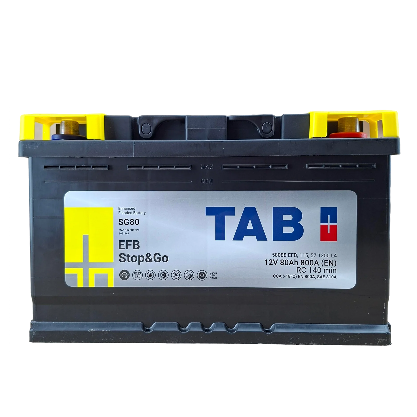 94R BCI; 810 CCA; 7X7X12¨; 92 AH; 12V;  L4 CAJA; POLARIDAD NO INVERTIDA; BATERIA TAB EFB STOP & GO