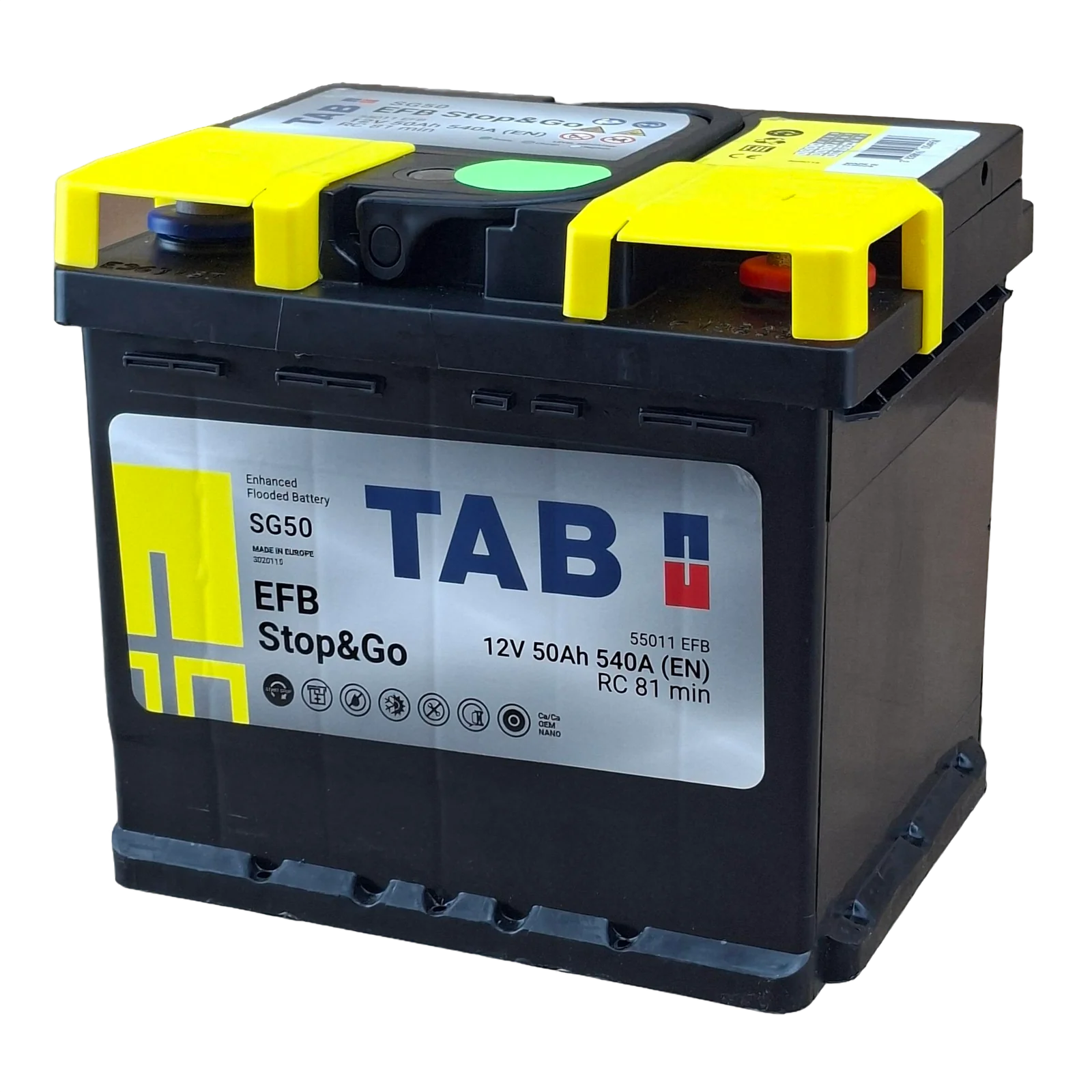 47 BCI; 600 CCA; 7X7X8¨; 60 AH; 12 V; L2 CAJA; (SUSTITUYE A CAJA 96R) POLARIDAD NO INVERTIDA; BATERIA EFB STOP & GO