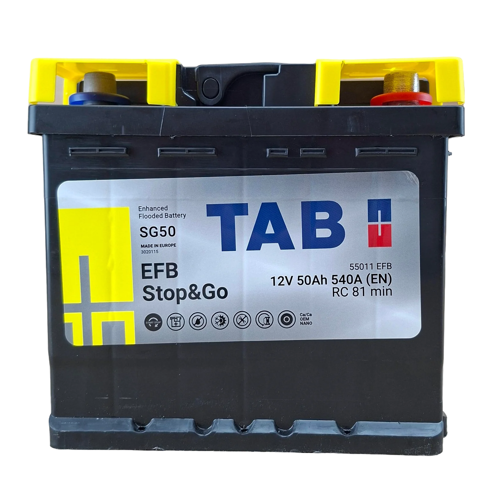 47 BCI; 600 CCA; 7X7X8¨; 60 AH; 12 V; L2 CAJA; (SUSTITUYE A CAJA 96R) POLARIDAD NO INVERTIDA; BATERIA EFB STOP & GO