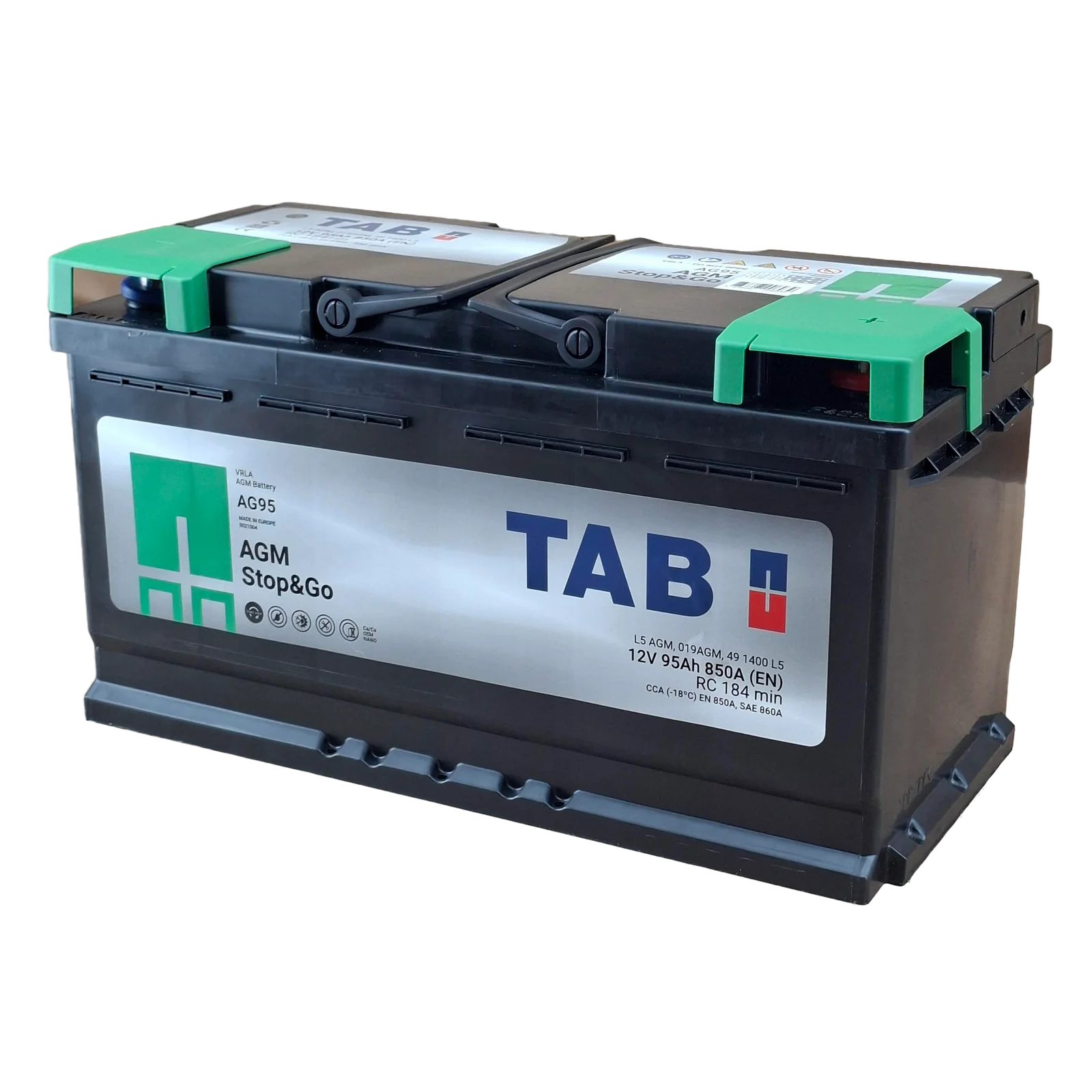 49 BCI; 860 CCA; 7X7X14¨; 100 AH; 12 V; L5 CAJA;  POLARIDAD NO INVERTIDA; BATERIA TAB AGM STOP & GO