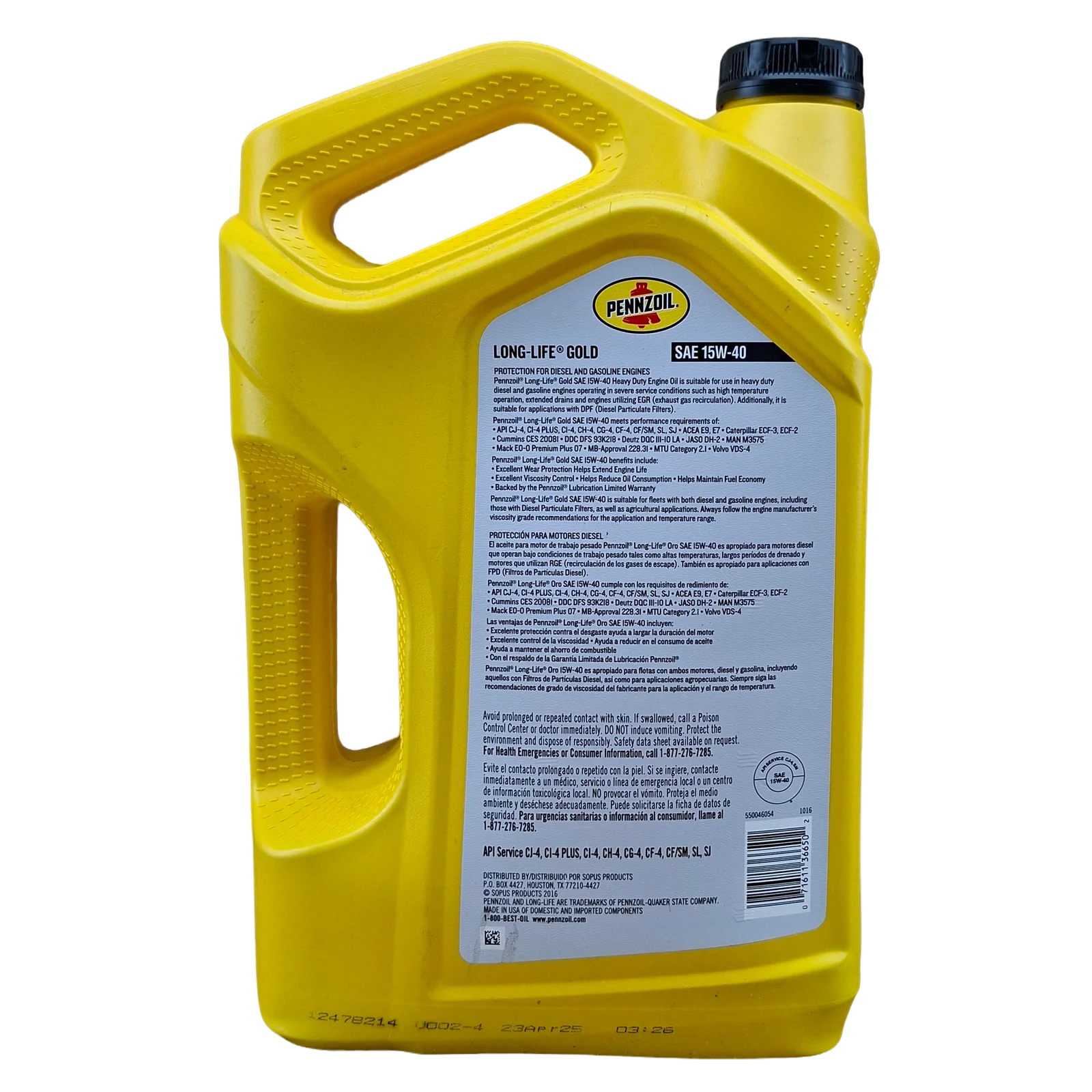 ACEITE 15W40; CONVENCIONAL; 1 GAL