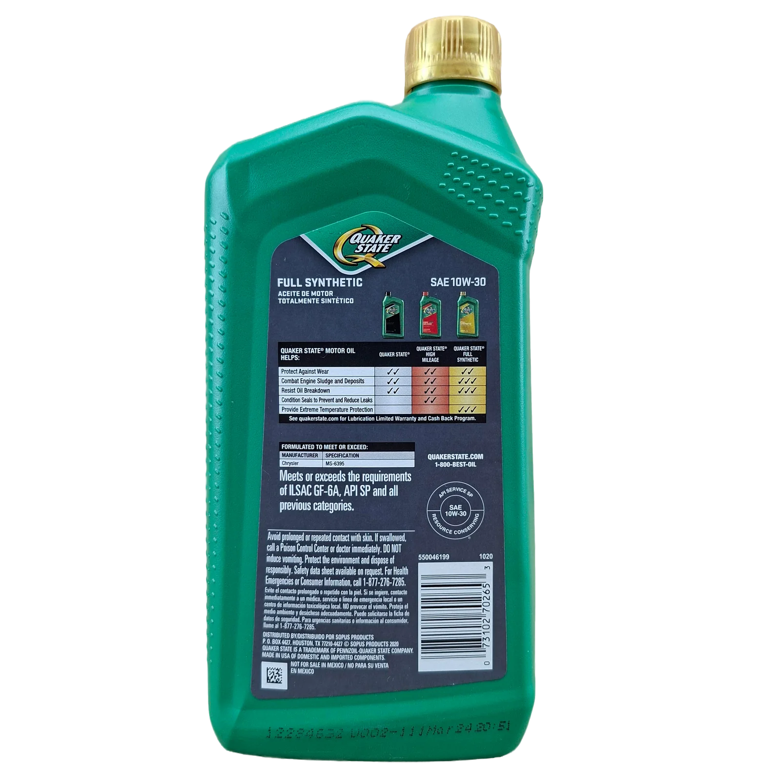 CUARTO ACEITE SAE10W30 SINTETICO