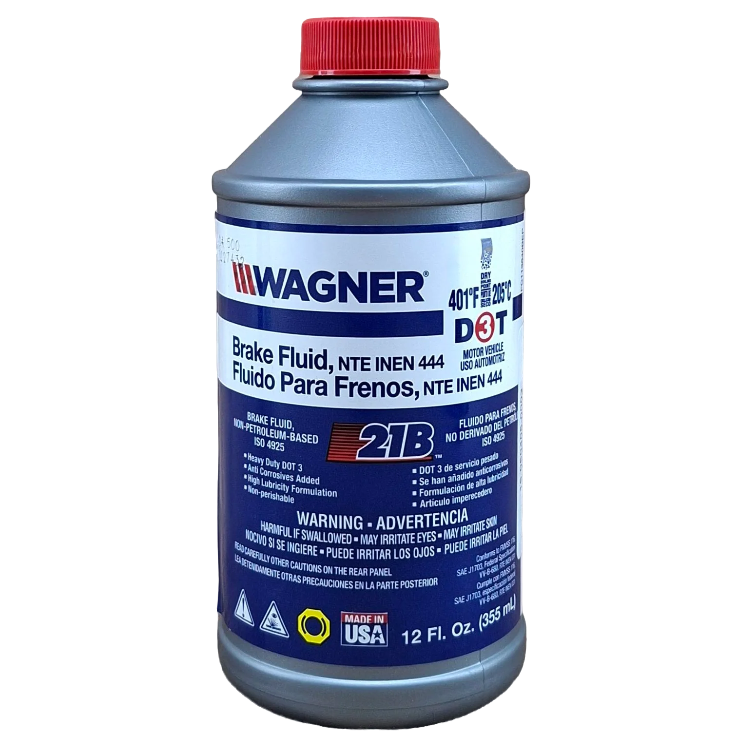 LIQUIDO DE FRENOS WAGNER 12 FL OZ  DOT3 (PLASTICO)