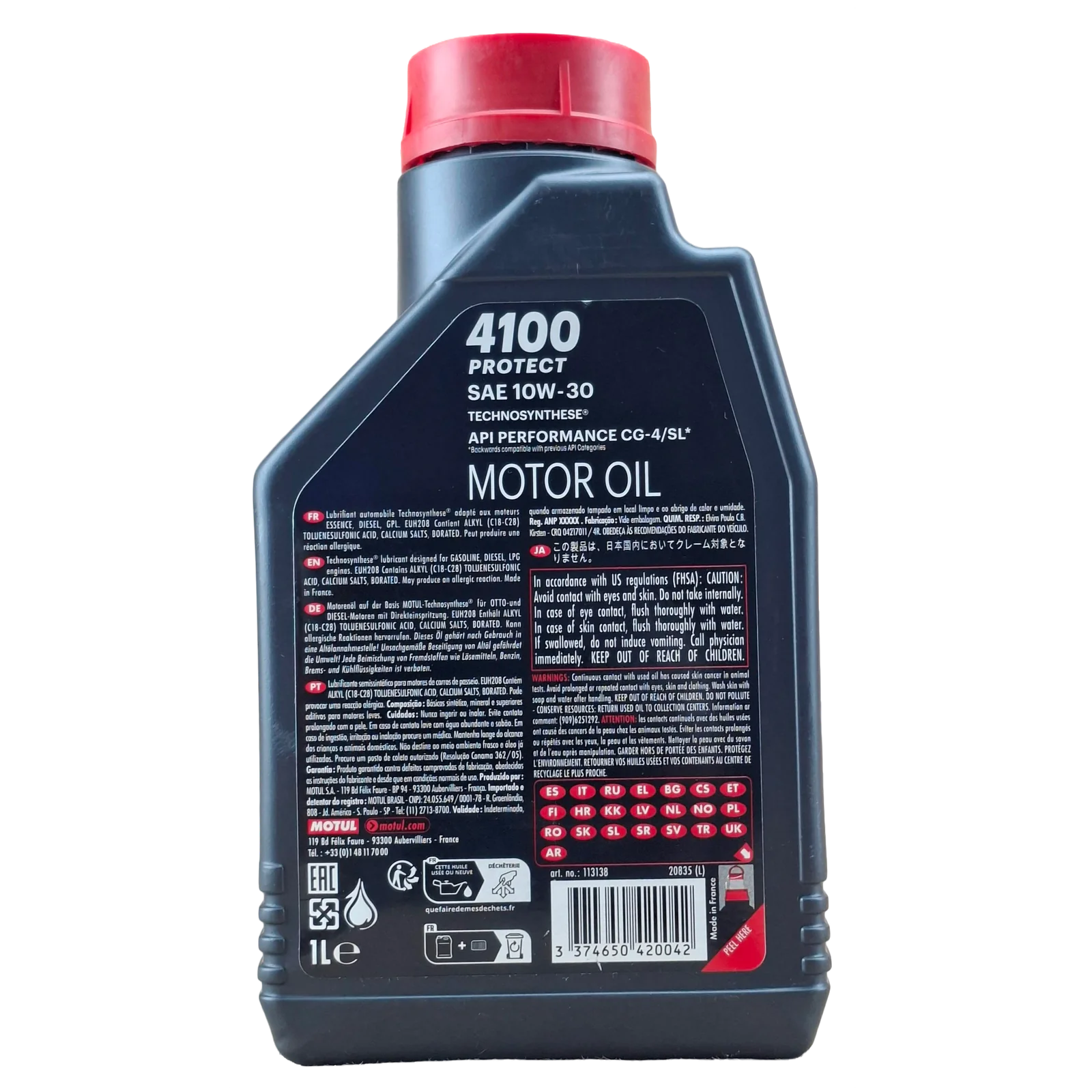 ACEITE 10W30; SEMI SINTETICO; 1 L