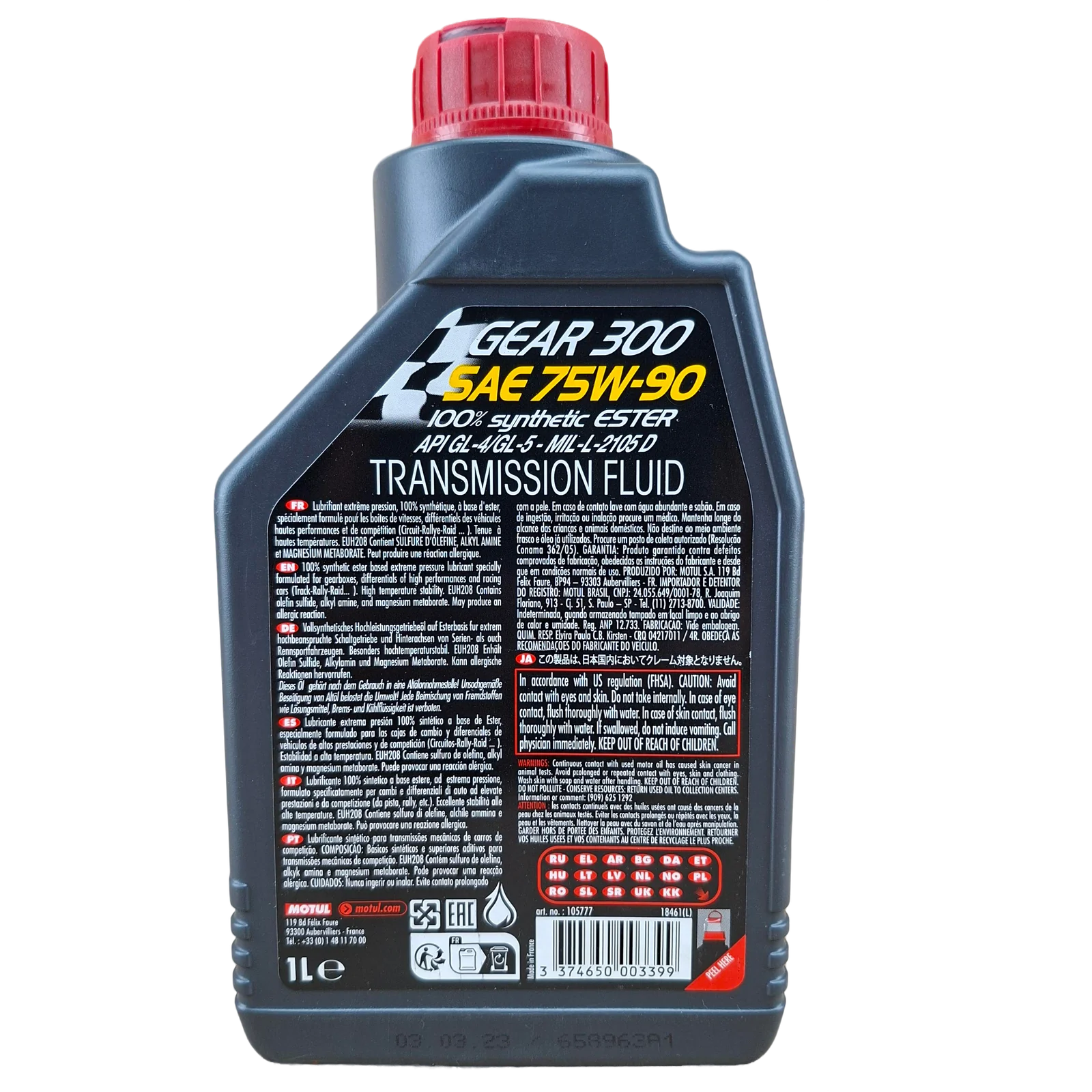 LITRO DE ACEITE 75W90 GL-4 SINTETICO PARA CAJA MOTUL