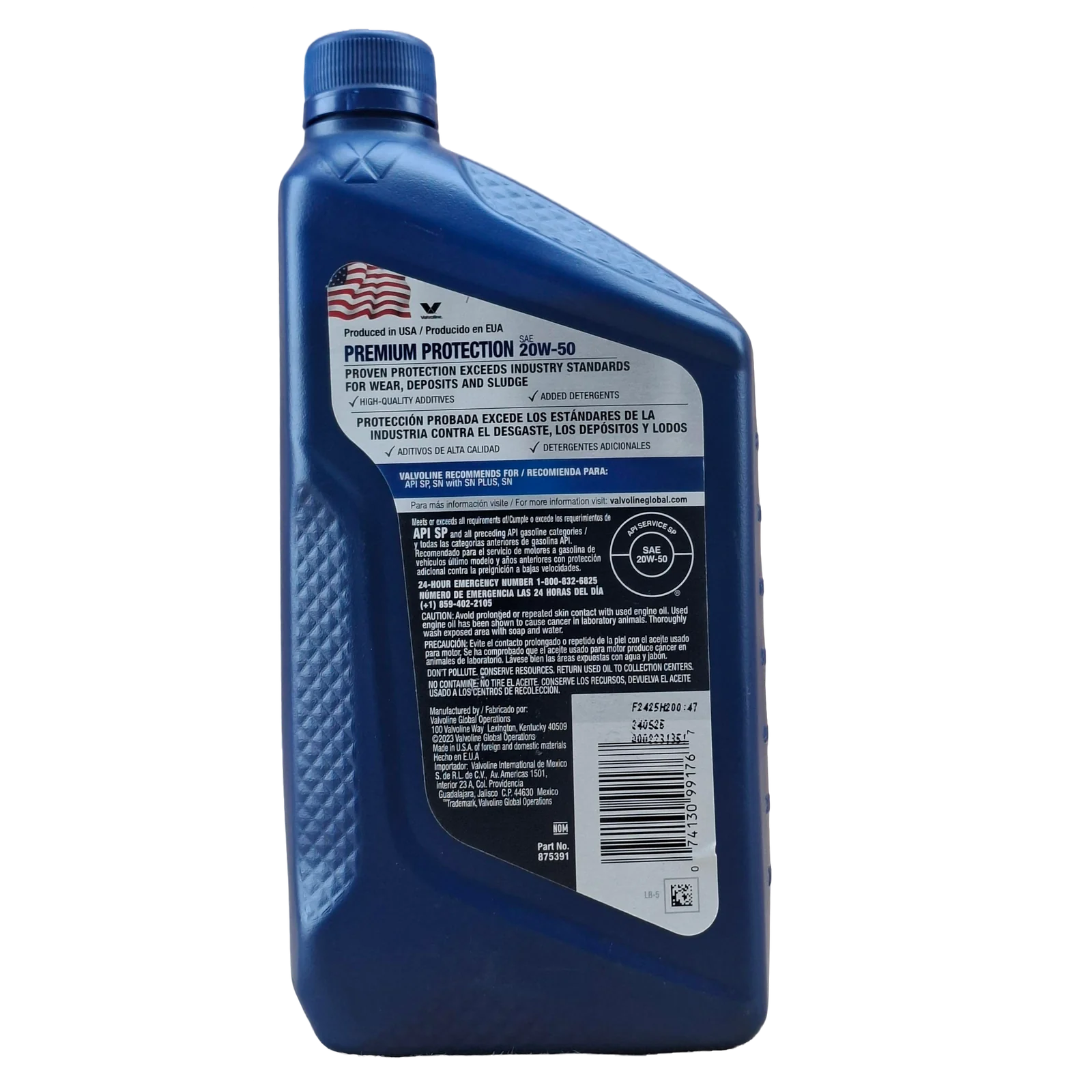 ACEITE 20W50; CONVECIONAL; 1 QT