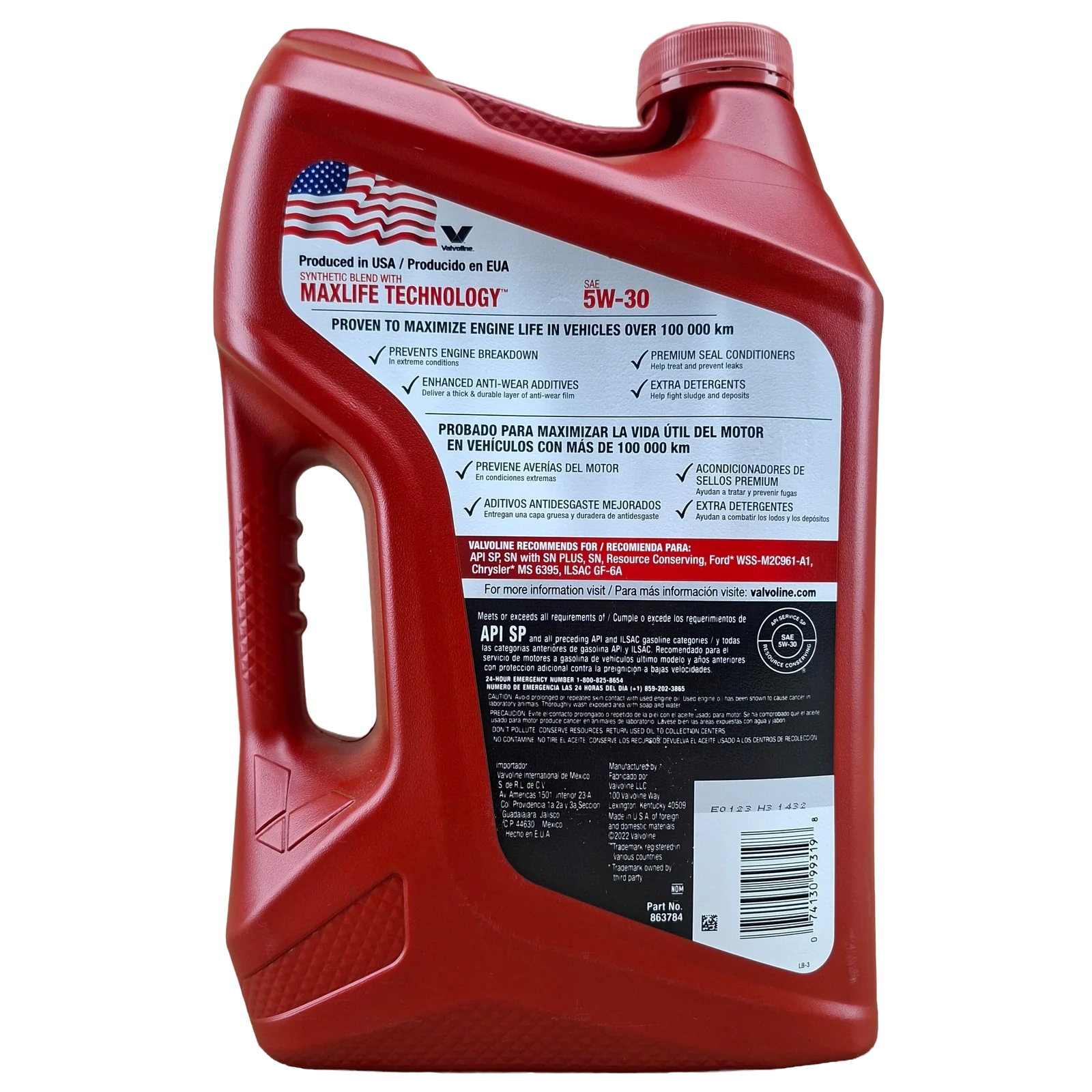 ACEITE 5W30 MAXLIFE VALVOLINE GARRAFA 5.1 CUARTOS