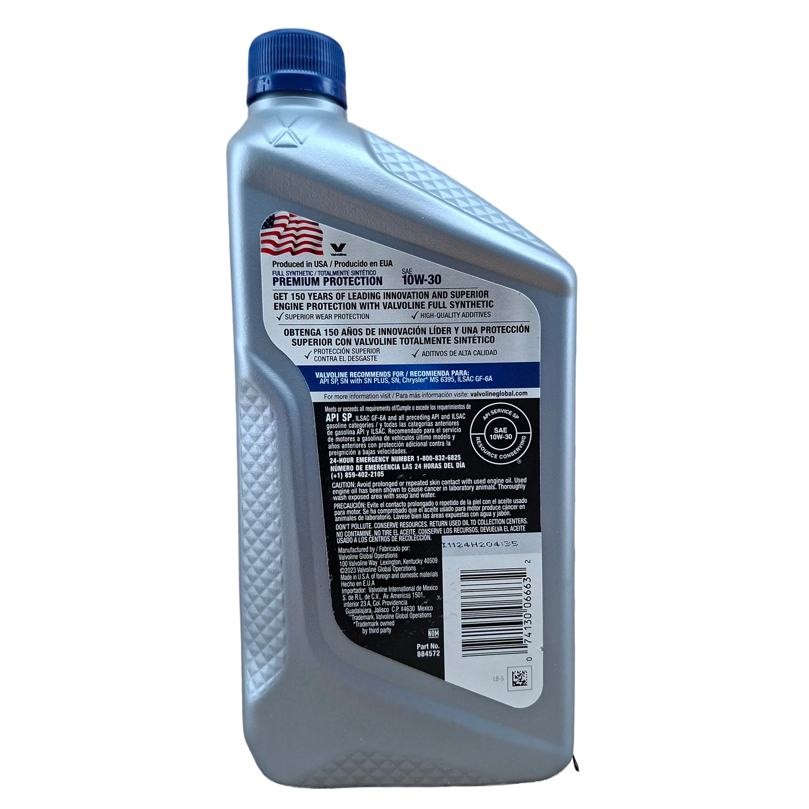 CUARTO 10W30 SINTETICO VALVOLINE