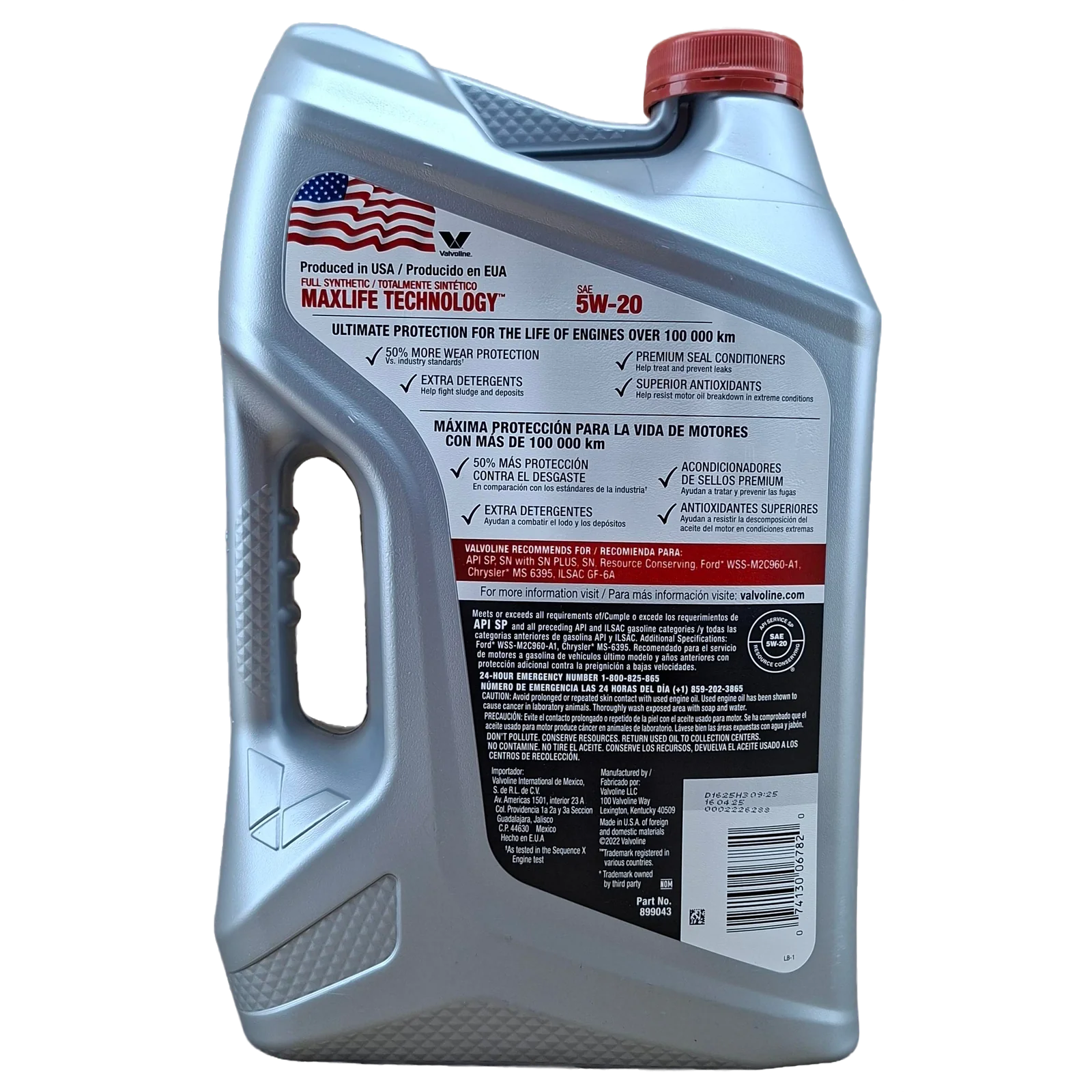 ACEITE 5W20 SINTETICO MAXLIFE VALVOLINE GARRAFA 5.1 CUARTOS