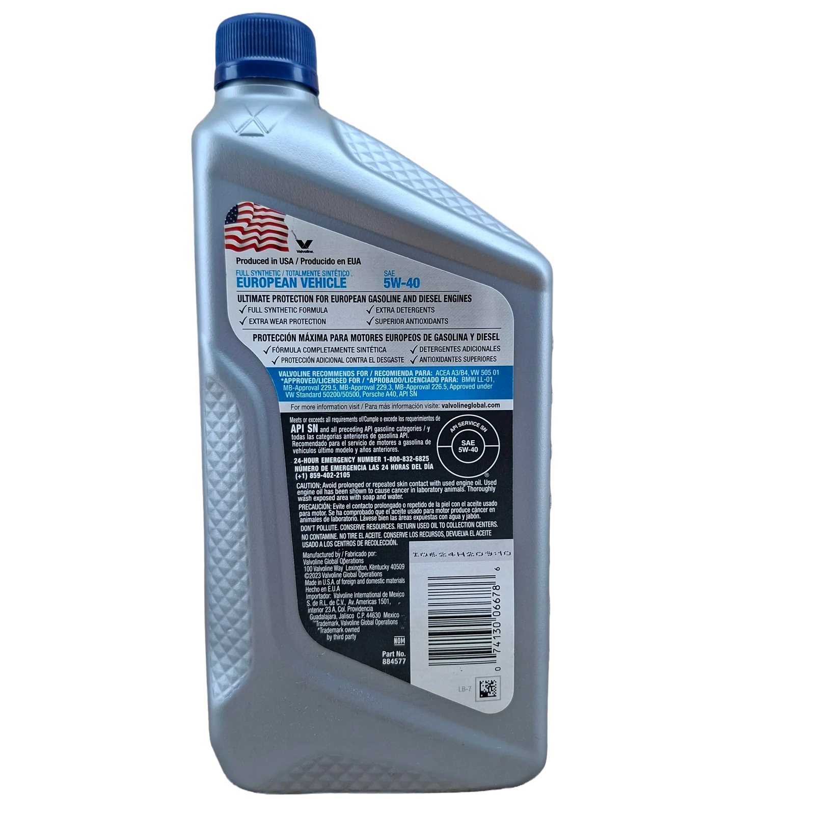 CUARTO 5W40 SINTETICO VALVOLINE