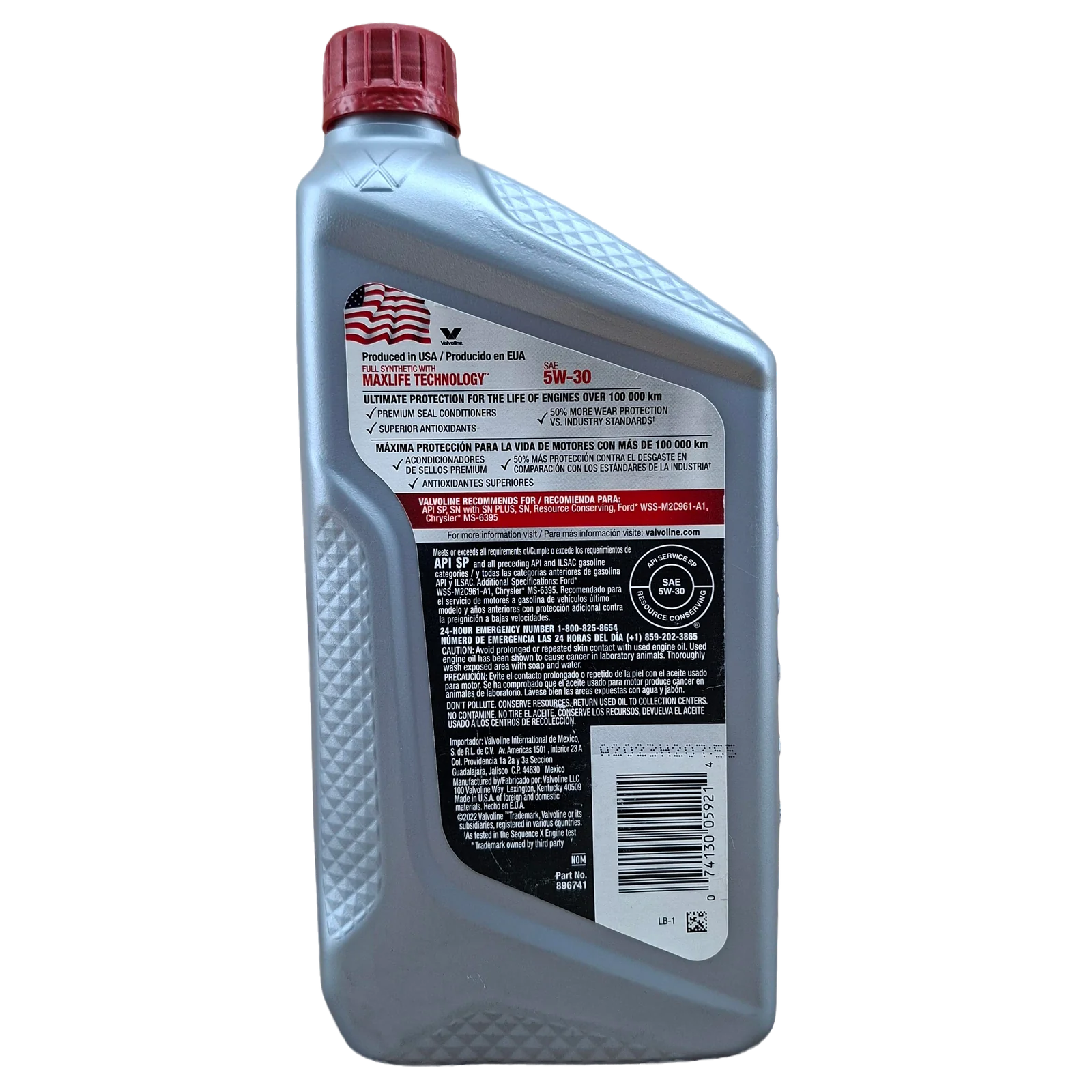 ACEITE 5W30; 100% SINTETICO; 1 QT