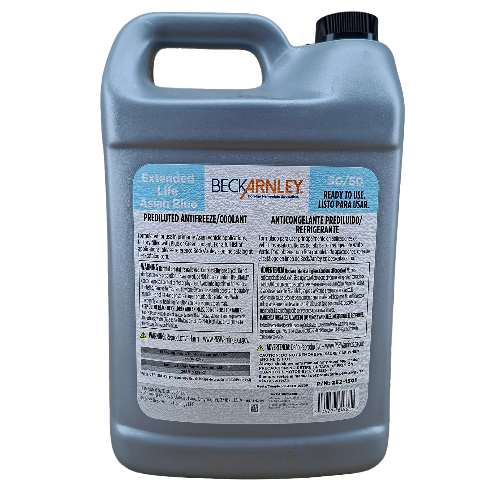GALON DE COOLANT AZUL PRE-MEZCLADO BECK/ARNLEY