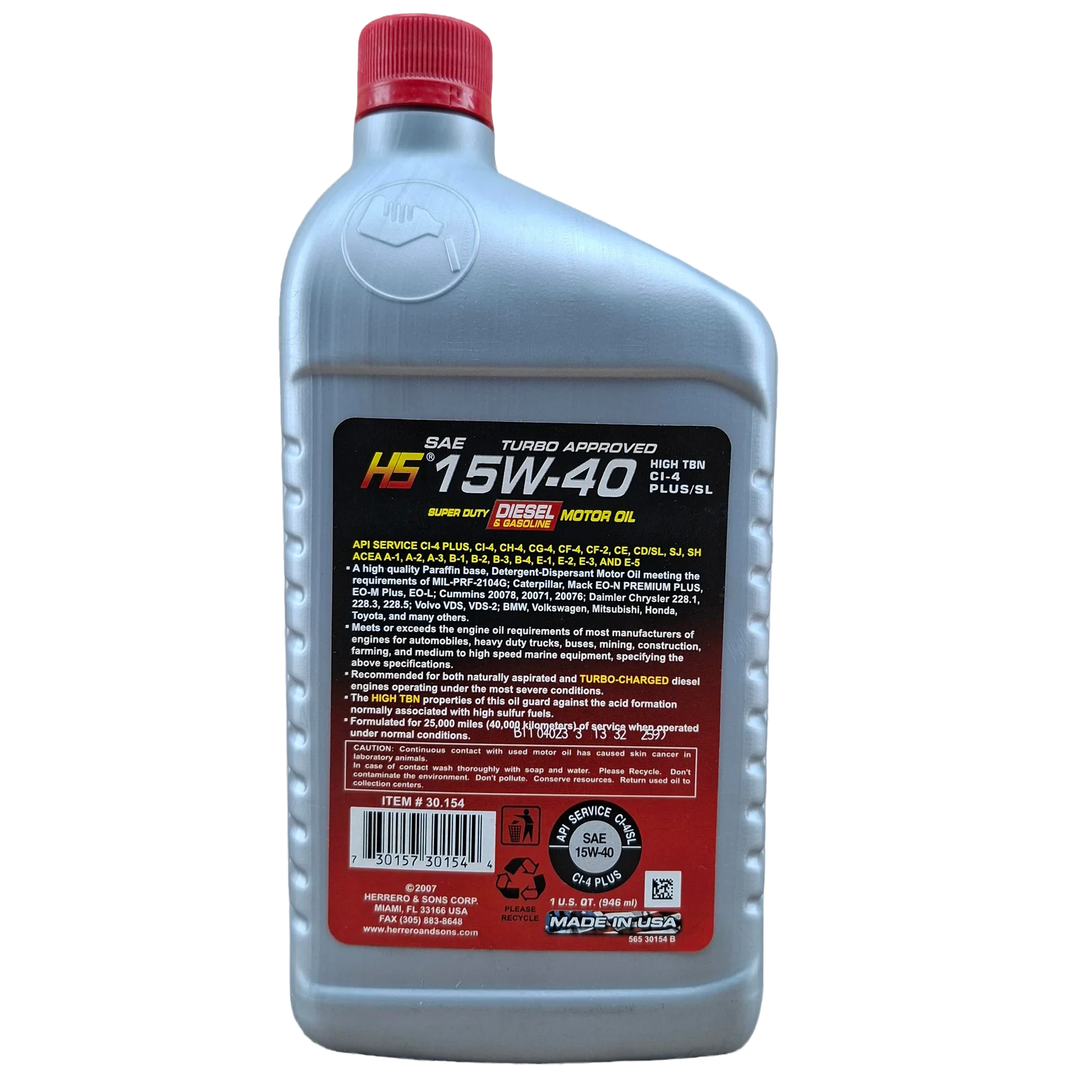 ACEITE 15W40 EN CUARTOS HS X3M