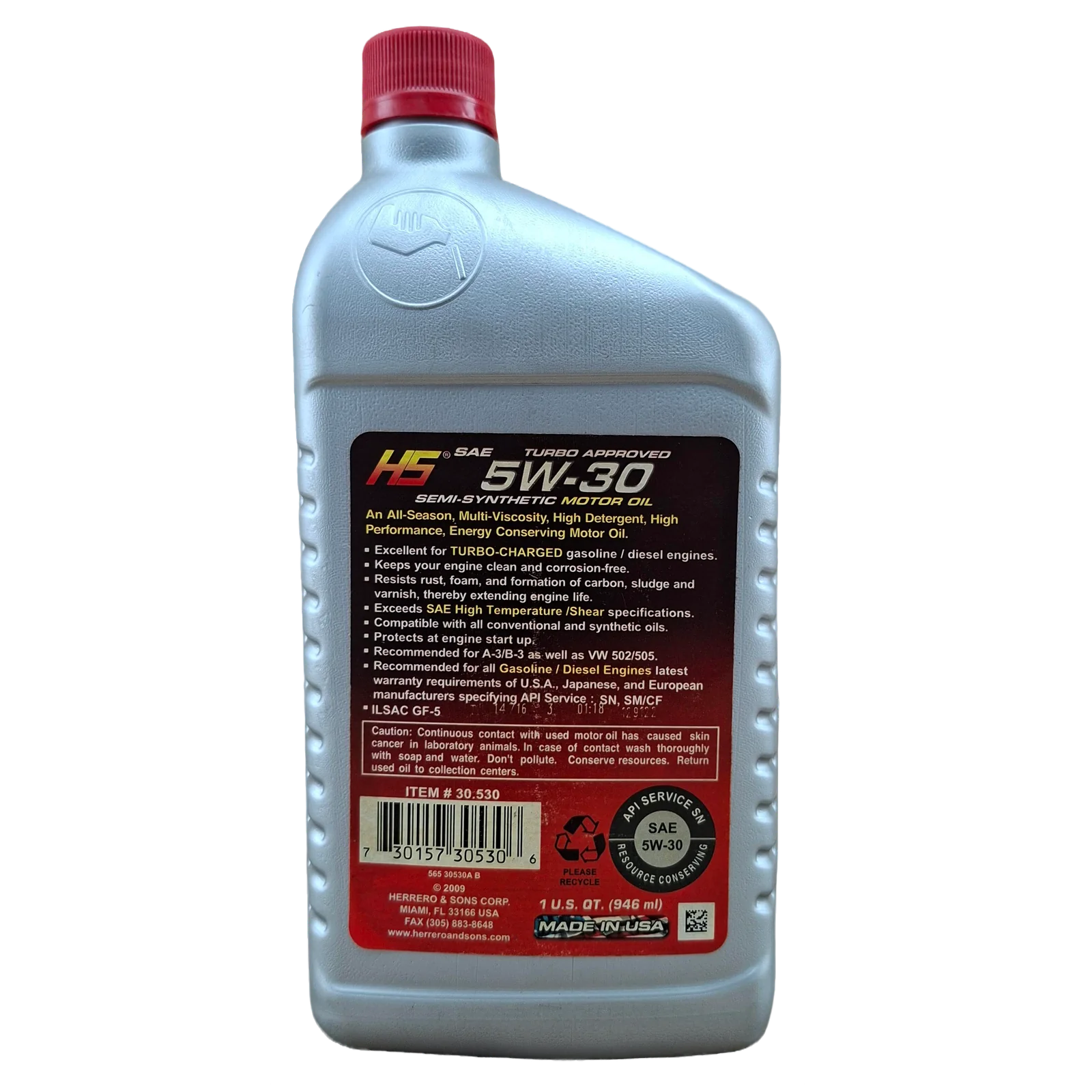 ACEITE 5W30; SEMI SINTETICO ; 1 QT