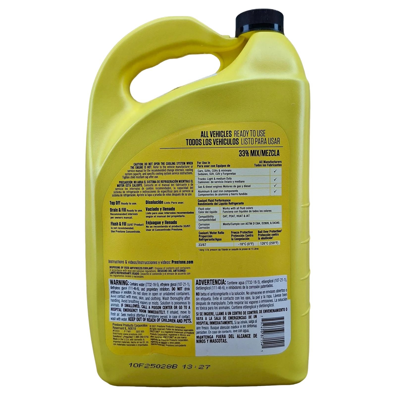 COOLANT PREMEZCLADO 33% PRESTONE