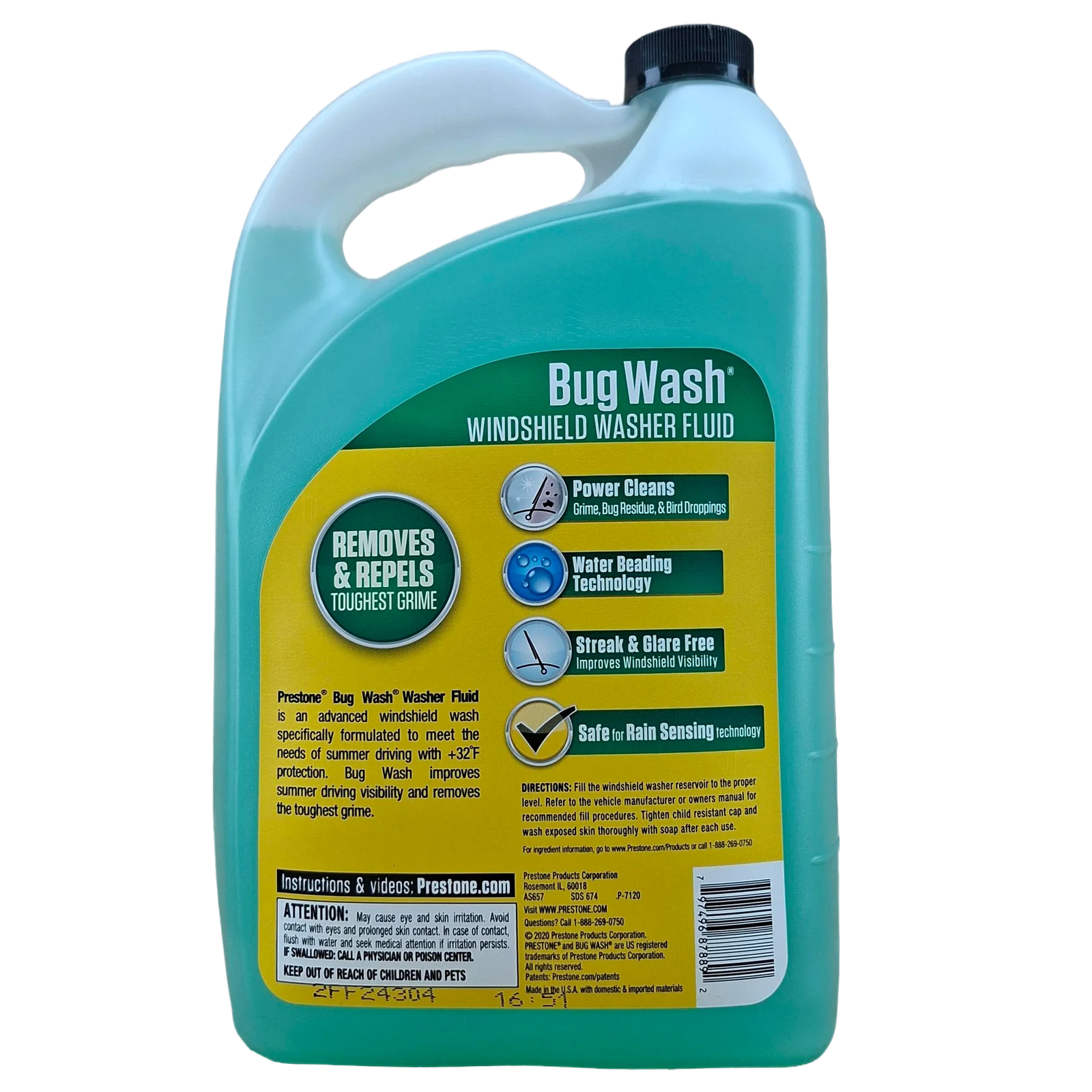 PRESTONE BUG WASH LIMPIA PARABRISAS PARA TIEMPO DE VERANO 1 GALON