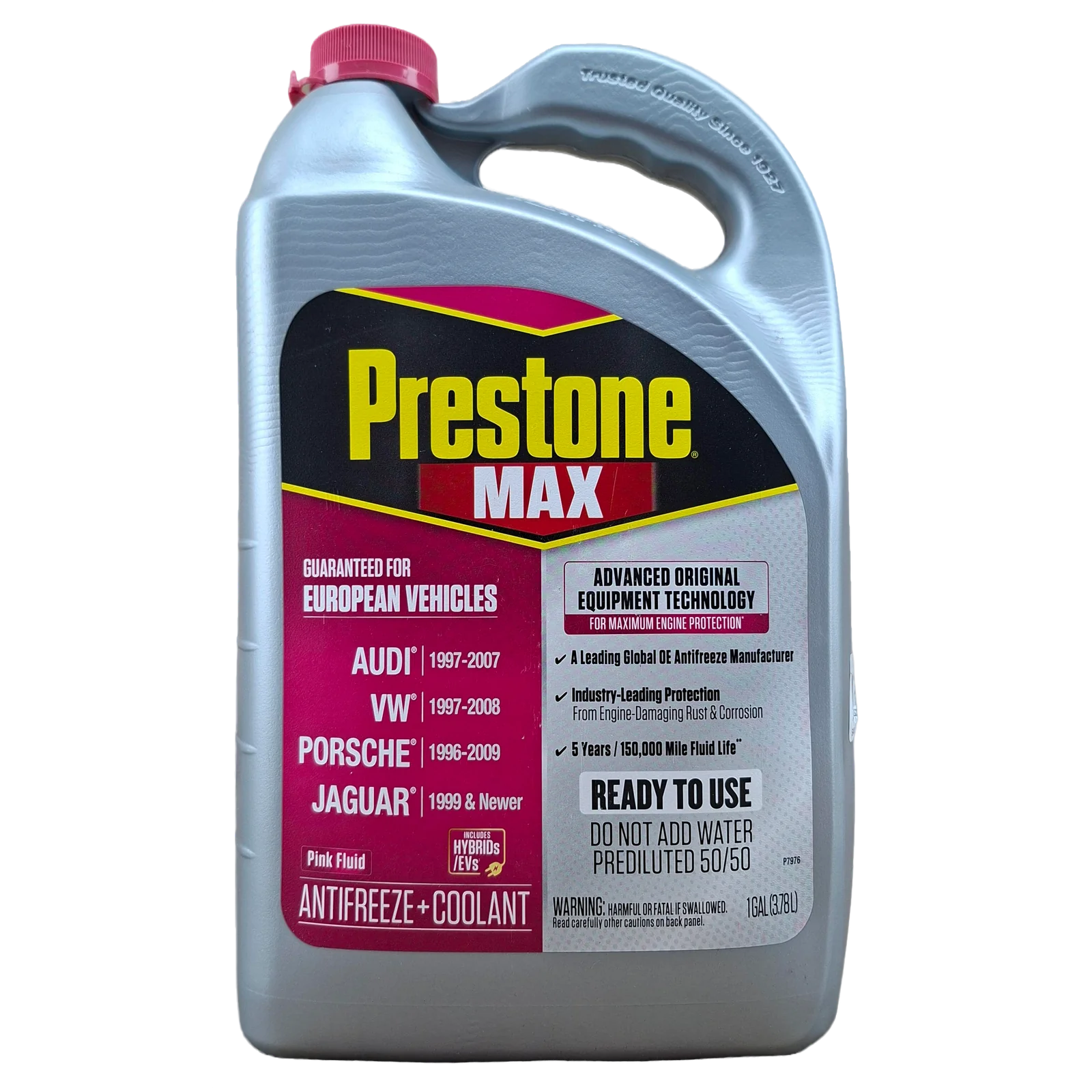 PRESTONE COOLANT PREMEZCLADO ROSADO PARA VEHICUOS EUROPEOS VW, AUDI, PORSCHE, JAGUAR