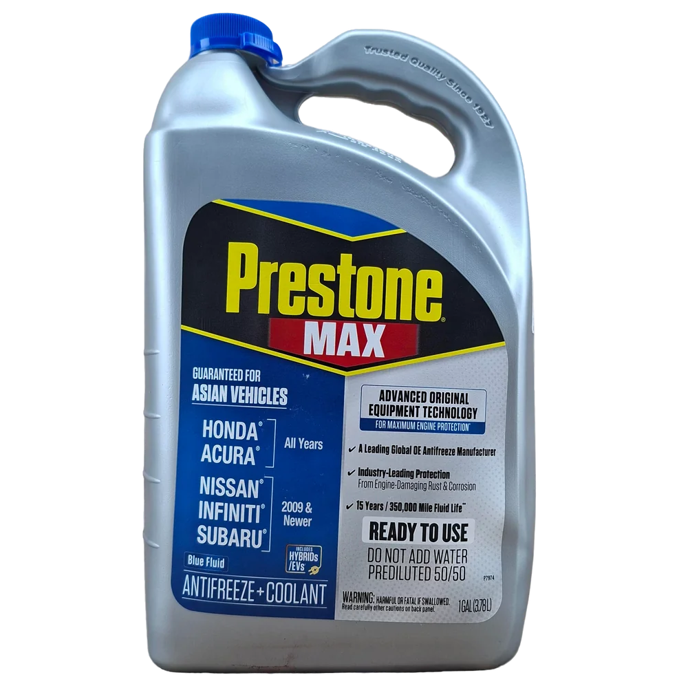 PRESTONE COOLANT PRE-MEZCLADO 50/50 GALON PARA VEHICULOS NISSAN, HONDA, HYUNDAI, KIA Y SUBARU